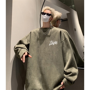 抖音得物供货 提供视频 秋冬重磅美式麂皮绒圆领卫衣 JY361图片