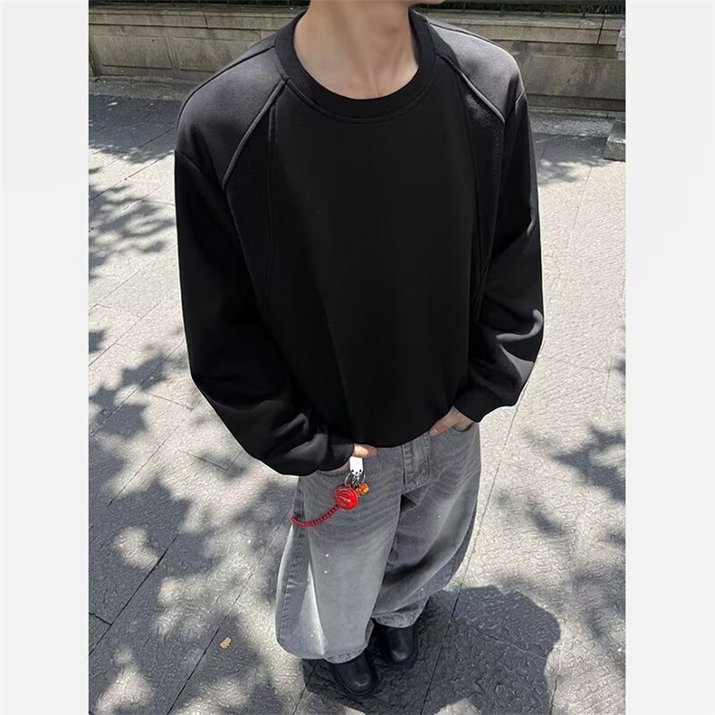 巨好看的灰色套头圆领卫衣男女款秋冬宽松韩版慵懒风小个子上衣，男装卫衣，星座506A