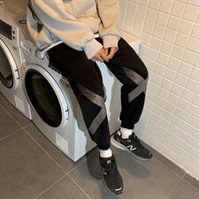 港风加绒加厚卫裤男宽松束脚大码运动裤子QT5070，男装休闲裤，星座810(原QT5070)