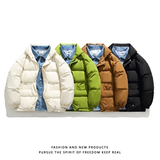 现货2W抖音直播牛仔假两件棉衣棉服白底8218P118严控-158，男装棉衣，电商A030-1