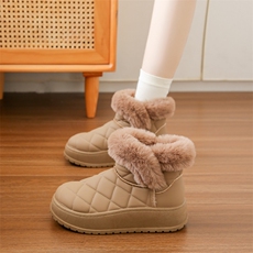 加绒高帮雪地靴女2024冬季新款学生ins韩版保暖休闲鞋棉鞋，女鞋雪地靴，电商A223