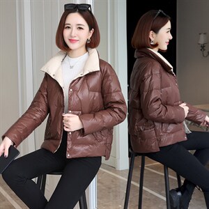 羽绒棉服女短款时尚亮面棉衣冬新款小个子立领百搭轻薄小棉袄外套图片
