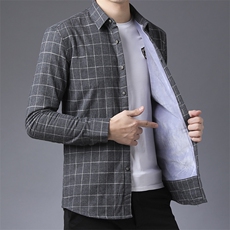 长袖衬衫男冰丝纯棉衬衣男士夏季中年男装宽松薄款商务休闲上衣，男装衬衫，电商B212（原钱塘6029）