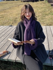 复古撞色双面羊绒大衣女2025秋冬新款独特别致小个子百搭毛呢外套，女装毛呢外套，慧尚2-185