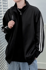 现货开衫卫衣外套男垂感运动服上衣宽松立领夹克A116P65加绒P75，男装夹克，电商A351