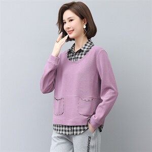 2024年秋季新款韩版休闲百搭卫衣女长袖气质减龄上衣服女打底衫棉图片