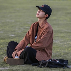 SJ-217-2-CS24415-特P45cityboy日系条纹长袖衬衫工装衬衣外套男，男装衬衫，星座217-2