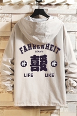 JK41256-P85纯棉连帽夹克男士大码工装男上衣外套砖墙挂拍，男装夹克，电商A040A
