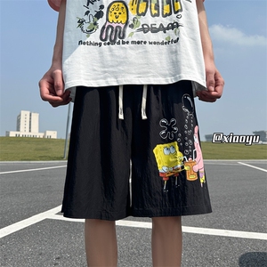 XZ616 夏季海绵宝宝派大星速干短裤印花休闲五分裤TY2464 P35控48图片