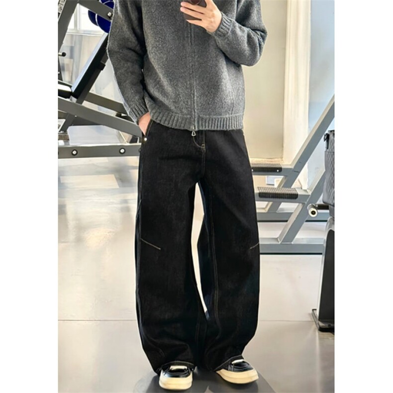 【008】水洗牛仔裤男女宽松休闲直筒阔腿裤子A079-N5138-P45,男装牛仔裤,电商A079