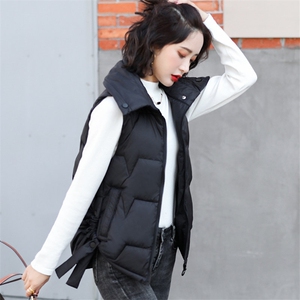 时尚百搭冬季保暖无袖棉马甲女 修身显瘦拉链纯色外套 简约大方图片