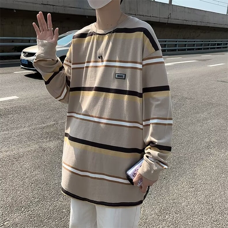 条纹卫衣外套男春秋季圆领休闲长袖衣服W23P23,男装卫衣,星座1116-2