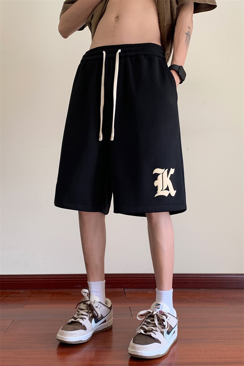 抖音直播品质主推现货港风五分裤男短裤X416b-1-DK386-P45限58,男装牛仔裤,星座416B-1