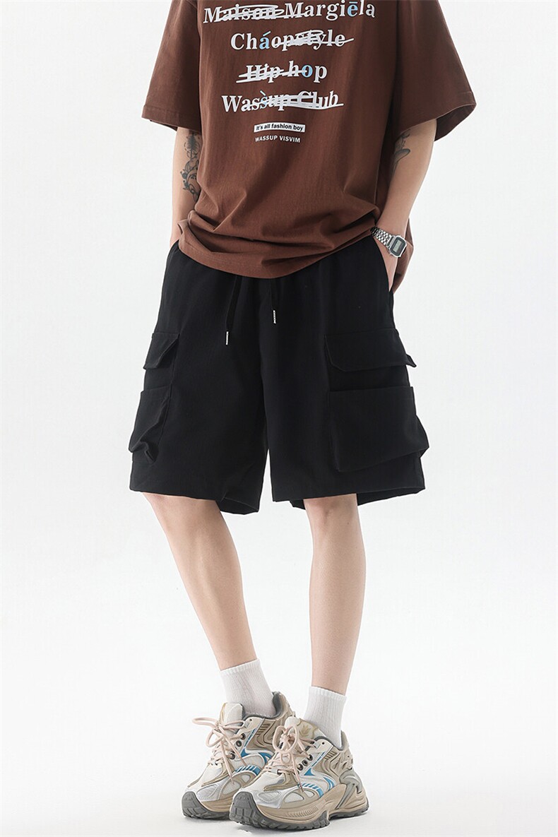 8XL-M特大码冰丝短裤男五分裤褶皱休闲裤工装中裤DK1504P45控68,男装休闲裤,电商D206-1