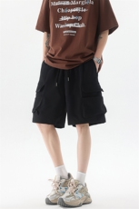 8XL-M特大码冰丝短裤男五分裤褶皱休闲裤工装中裤DK1504P45控68，男装休闲裤，电商D206-1