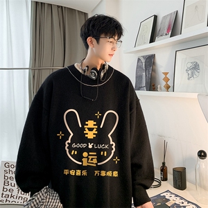 控78假两件毛衣男大码加绒针织衫男毛线衣M80297-P55加绒P70,搭配毛衣的项链叫什么名字图片