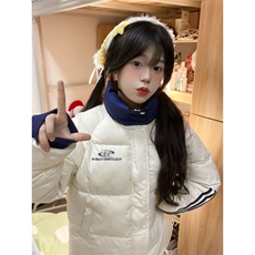1506-1/M76141/P84韩版学院风条纹撞色刺绣保暖加厚外套男女同款，男装棉衣，星座1506-1