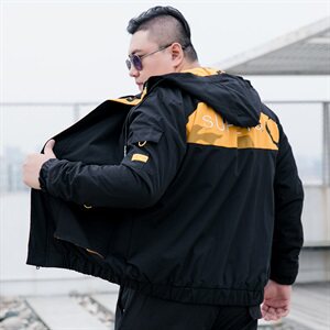 L-9XL男连帽夹克衫 加肥加大码春秋工装外套 5032-1-8810P75图片
