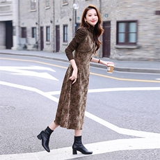 2024新款秋冬装女时尚气质网红打底衫吊带修身显瘦连衣裙两件套装，女装套装/套裙，煊芮熙