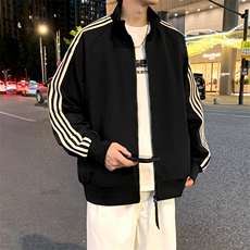 立领开衫夹克男2026新款拉链卫衣条纹运动休闲外套JK02567-P75，男装夹克，星座308B-2
