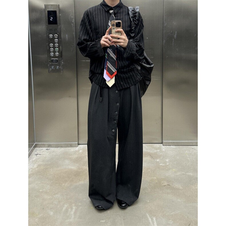 【有货】BK68CC-特P50环形纽扣西裤男女款设计感裤子,男装休闲裤,星座1007（原301D）