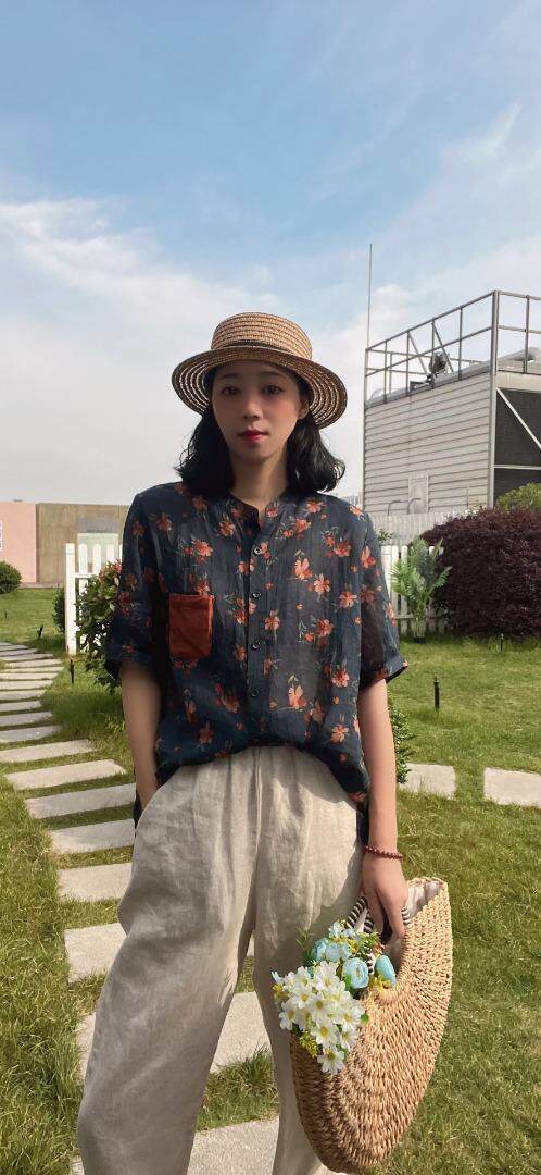 纯苎连衣裙小衫裤子裙子衬衣 时尚风 风淑女风休闲风，女装连衣裙，川哲