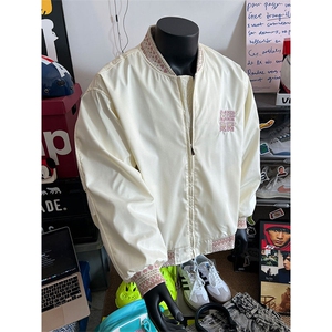 民主风提花拼接飞行夹克棒球服男 xh94-特60图片