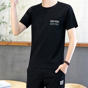亚麻套装夏季男半袖休闲宽松中国风衣服一套棉麻短袖t恤TZ67-P45图片