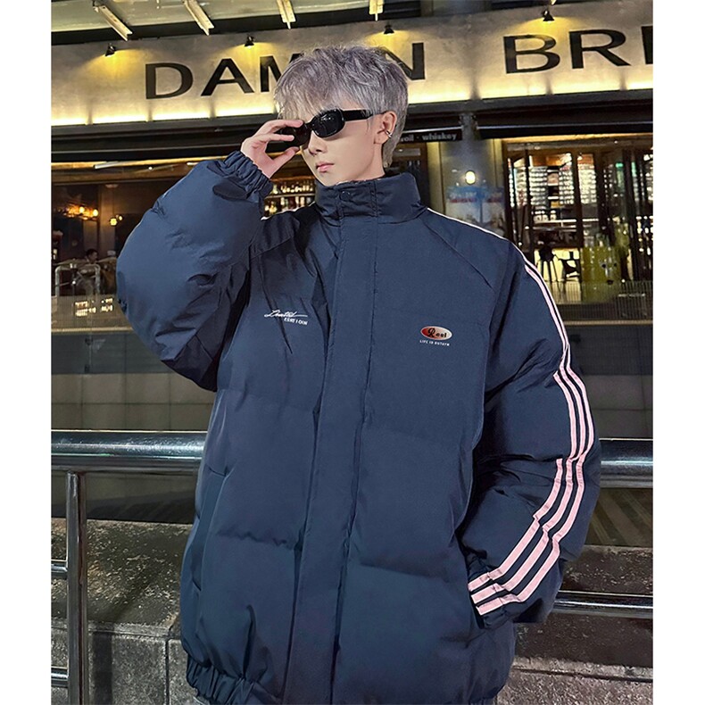 现货假两件格子羽绒棉衣抖音得物二开冬季棉服加厚外套BMY207,男装棉衣,电商A486