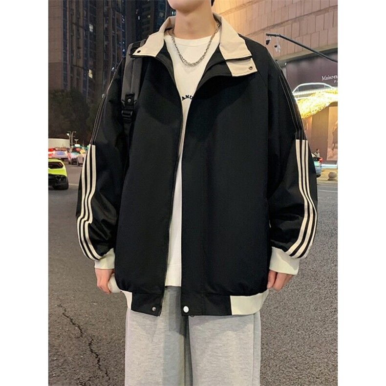 新款常规款冲锋衣夹克男春秋棒球服上衣外套翻领宽松型长袖春秋冬,男装夹克,星座218-1（原230）