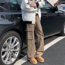 cleanfit棕色工装牛仔裤男秋款美式高街vibe风裤子宽松直筒阔腿裤，男装牛仔裤，星座410-6（原星座1304-1）