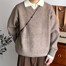 秋冬季韩系加厚假两件polo领针织衫宽松保暖休闲男女毛衣MY3207，男装针织衫/毛衣，星座516A