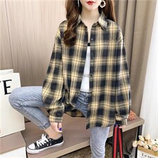 2022秋季新款时尚百搭大方气质潮流时髦个性格子衬衫，女装衬衫，L·H·X