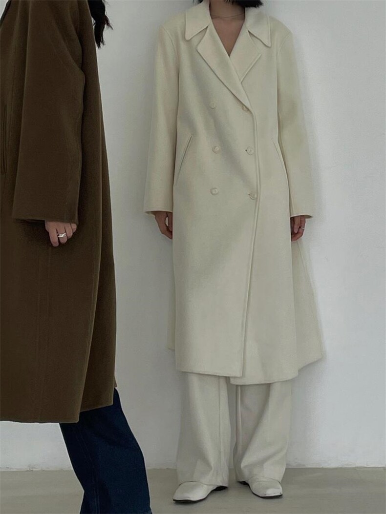 冬季·双排扣翻领双面羊绒大衣，其它，hello september