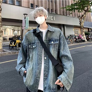 秋季款-重工原版高品质J26#满天星牛仔夹克外套蓝色黑色S-3XLP90图片