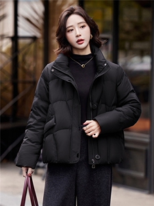 白鸭绒2025年冬季短款保暖中古风厚款新款现货大码羽绒服女图片
