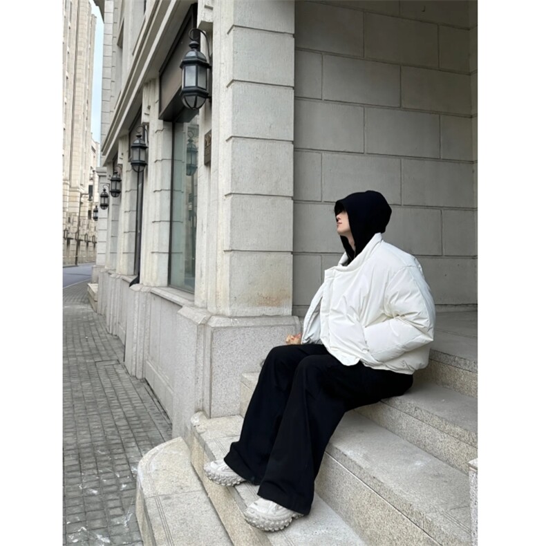 （现货）白色棉服面包服短款自制款,男装棉衣,星座910A
