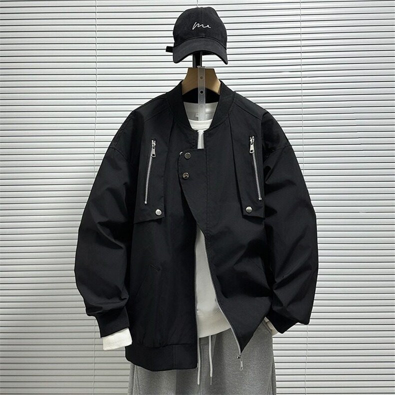 美式飞行员夹克男春秋季宽松潮牌棒球服冲锋衣外套W6599-P60,男装夹克,星座412-2