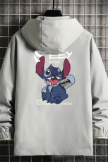 JK65038-P45连帽夹克男大码胖子棒球服上衣外套网格挂拍，男装夹克，电商A040A