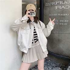 【现货】撞色麂皮夹克外套B208-9072-P155K218，女装短外套，浙宝208