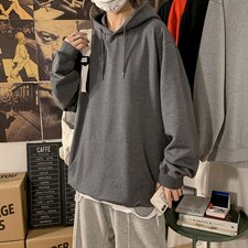 2021秋季新港风海报墙大码男日系宽松休闲运动连帽卫衣W8361-P40，男装卫衣，电商A001