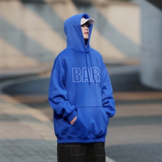 2022BAR英文印花宽松连帽卫衣Y086常规版P48加绒版P65白，男装卫衣，电商B219
