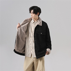 现货加绒牛仔棉服男冬季棉衣外套羊羔绒翻领夹克毛领MY2220-P110，男装夹克，星座1103-3