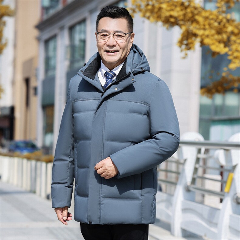 冬装新款男士短款连帽加厚保暖羽绒服爸爸装爷爷中老年外套男P150,男装羽绒服,星座1210A