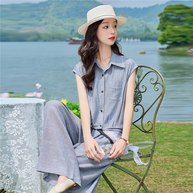 2026年夏季时尚休闲两件套上衣裤子套装女,女装套装/套裙,依路服饰