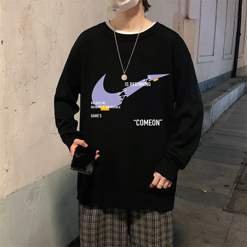 圆领毛衣男大码针织衫男毛线衣线衫M67259-P45加绒款-P65,男装针织衫/毛衣,电商A040