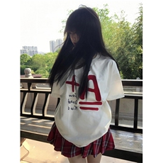T0675-P25创意美式A加趣味印花短袖男女同款上衣，男装T恤，星座617A-2