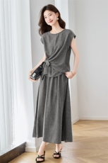 小香风套装裙2025夏季新款清冷松弛感大方得体气质亚麻一整套穿搭，女装套装/套裙，江南富贵女