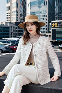 《现货》秋装新款甜美小香风气质外套女大码显瘦百搭上衣图片
