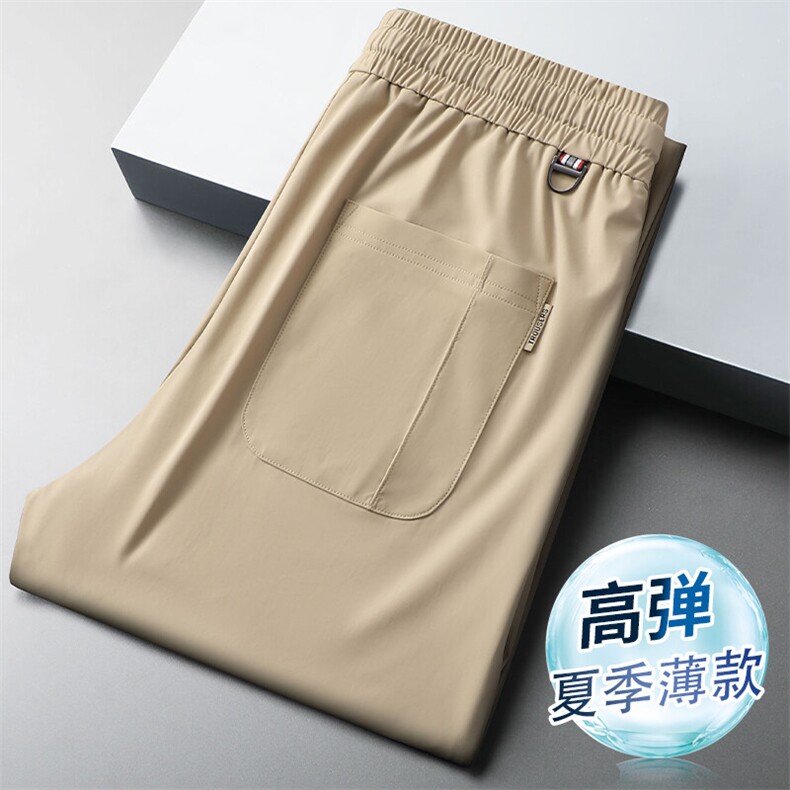 新款夏季弹力冰丝长裤休闲男士商务西裤透气干爽亲肤男裤,男装西裤,钱塘6003（原4033）